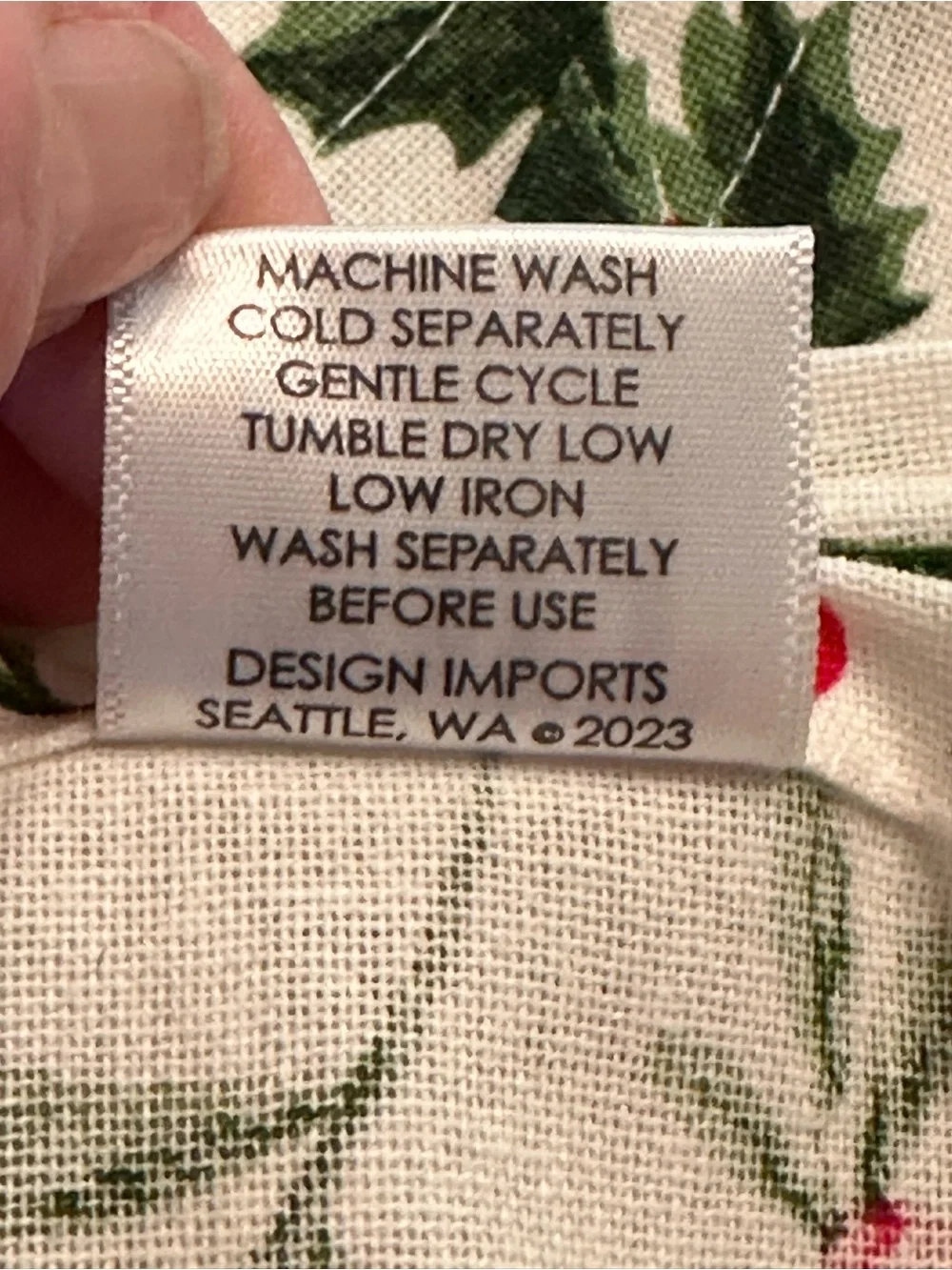 Holiday Holly & Berry Cotton Tea Towels - White & Green